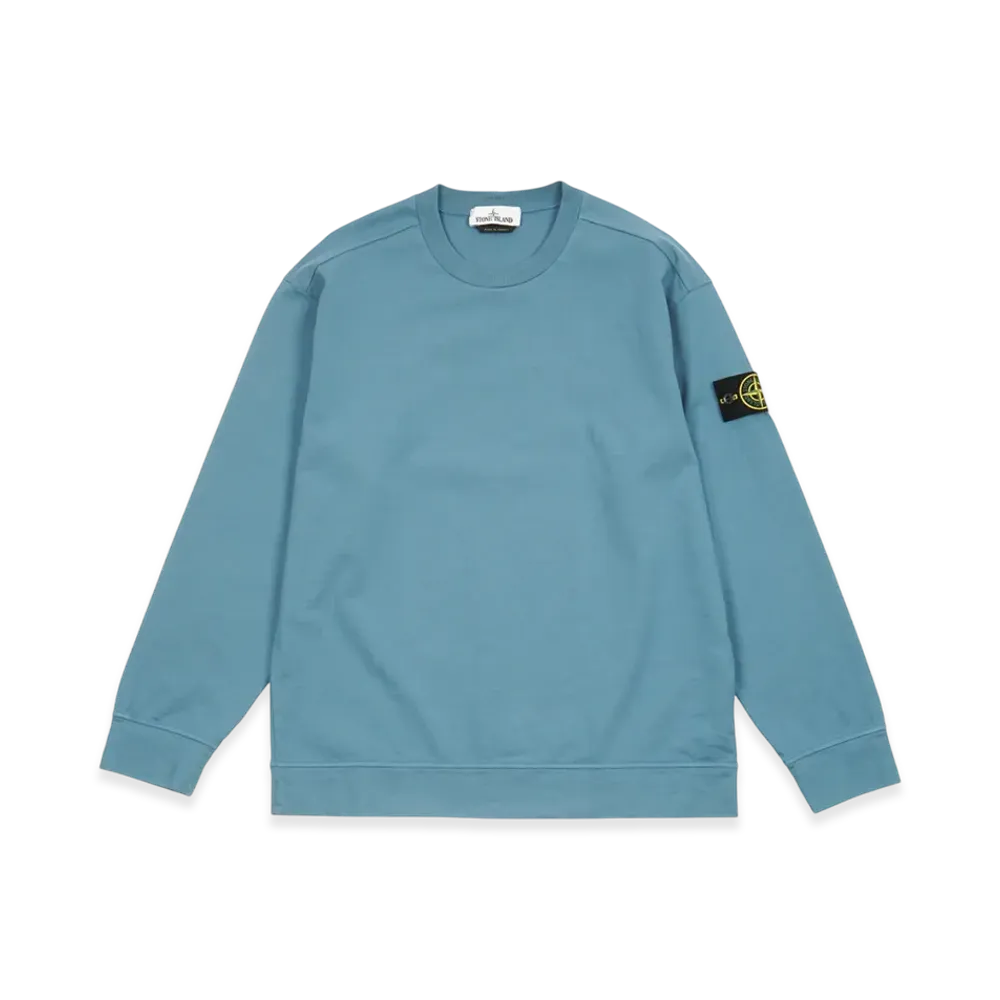Stone Island 63750 Garment Dyed Heavy Cotton Long Sleeve T-Shirt - 22SS "Powder Blue"