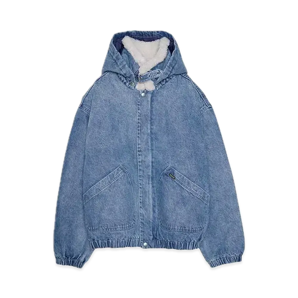 Supreme Faux Shearling Lined Bomber Jacket "Denim"