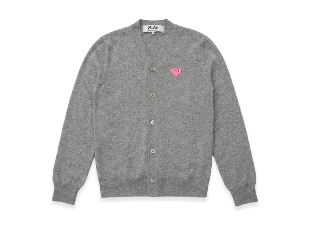 PLAY COMME des GARCONS V-Neck Cardigan "Gray"