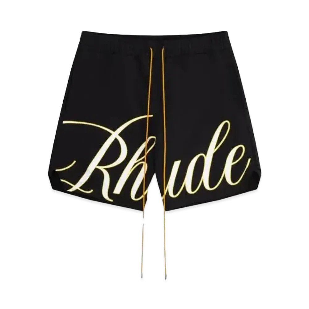 RHUDE Script Logo Swim Shorts "Black"