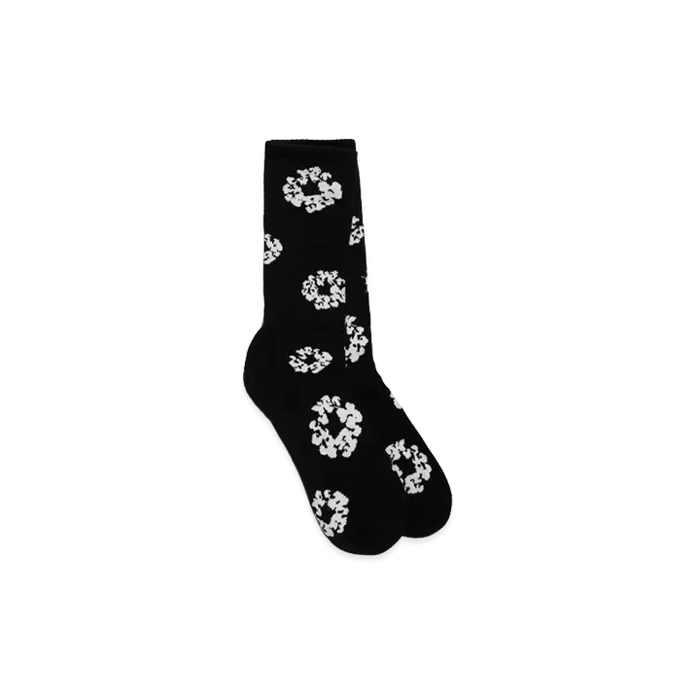 DENIM TEARS Cotton Wreath Socks "Black"