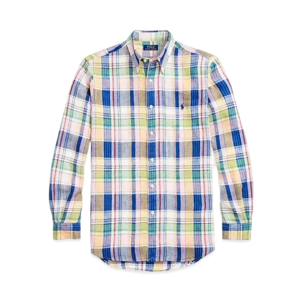 Polo Ralph Lauren Classic Fit Check Linen Shirt "Navy"