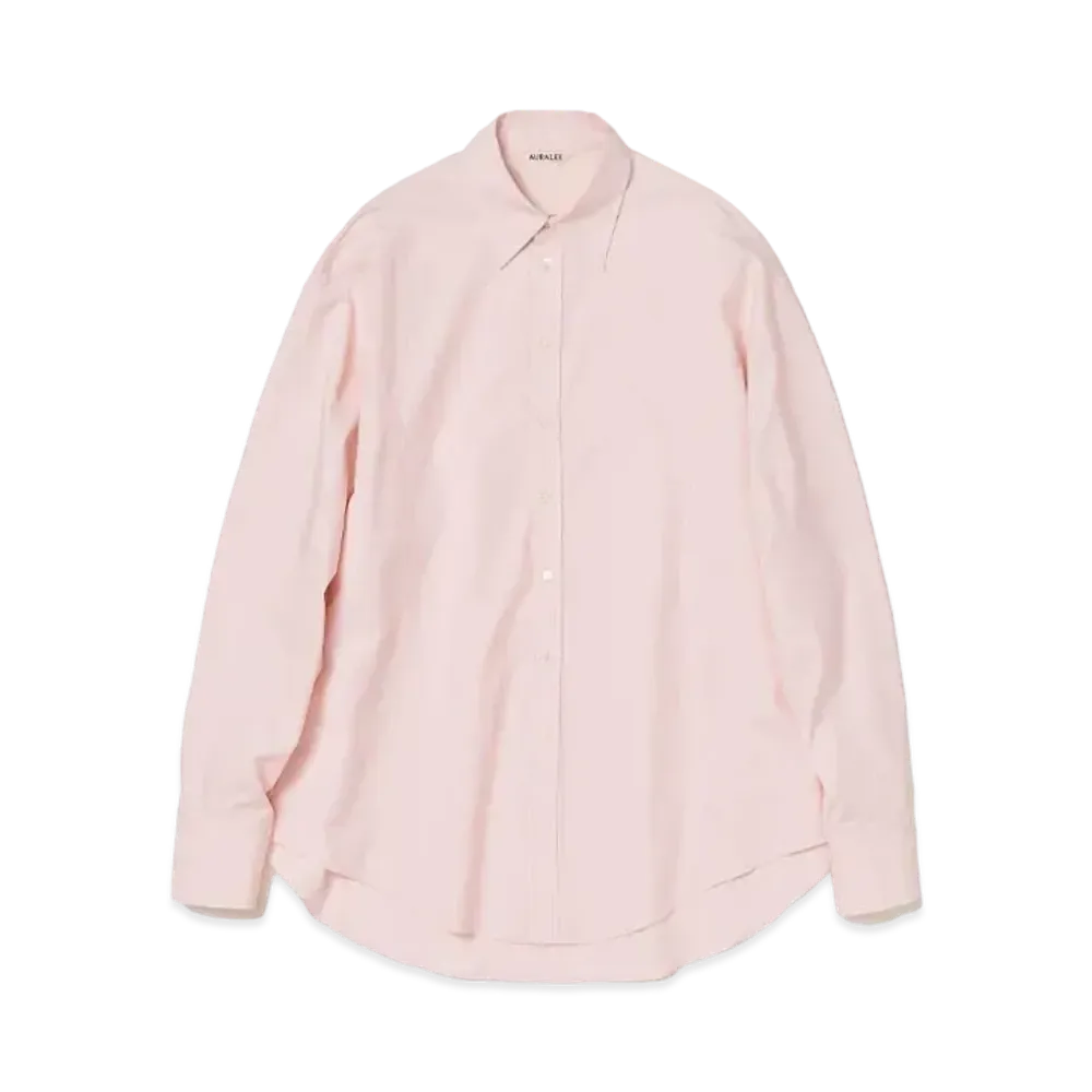 AURALEE High Count Finx Ox Dolman Sleeve Shirt "Light Pink"