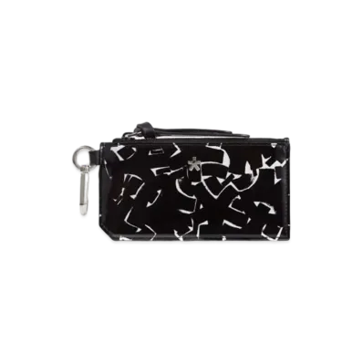 Jimmy Choo JC / Eric Haze Lise Artwork Printed Patent Leather Card Case "Black White"