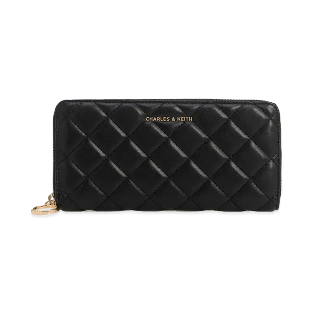 CHARLES & KEITH Cressida Quilt Long Wallet "Black"