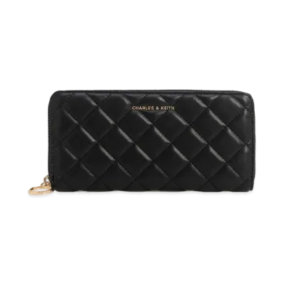 CHARLES & KEITH Cressida Quilt Long Wallet "Black"
