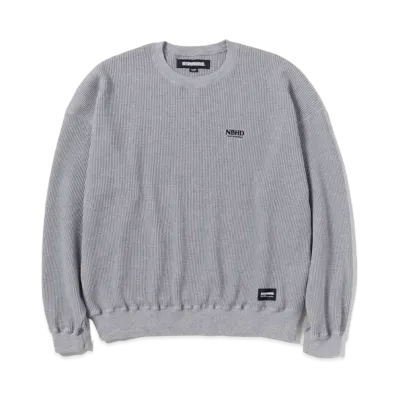 NEIGHBORHOOD Waffle Fabric Crewneck LS "Gray"