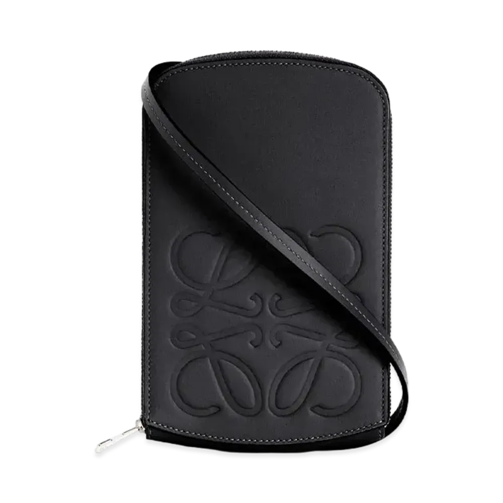 LOEWE Brand Multi-Functional Case In Smooth Calfskin "Black"