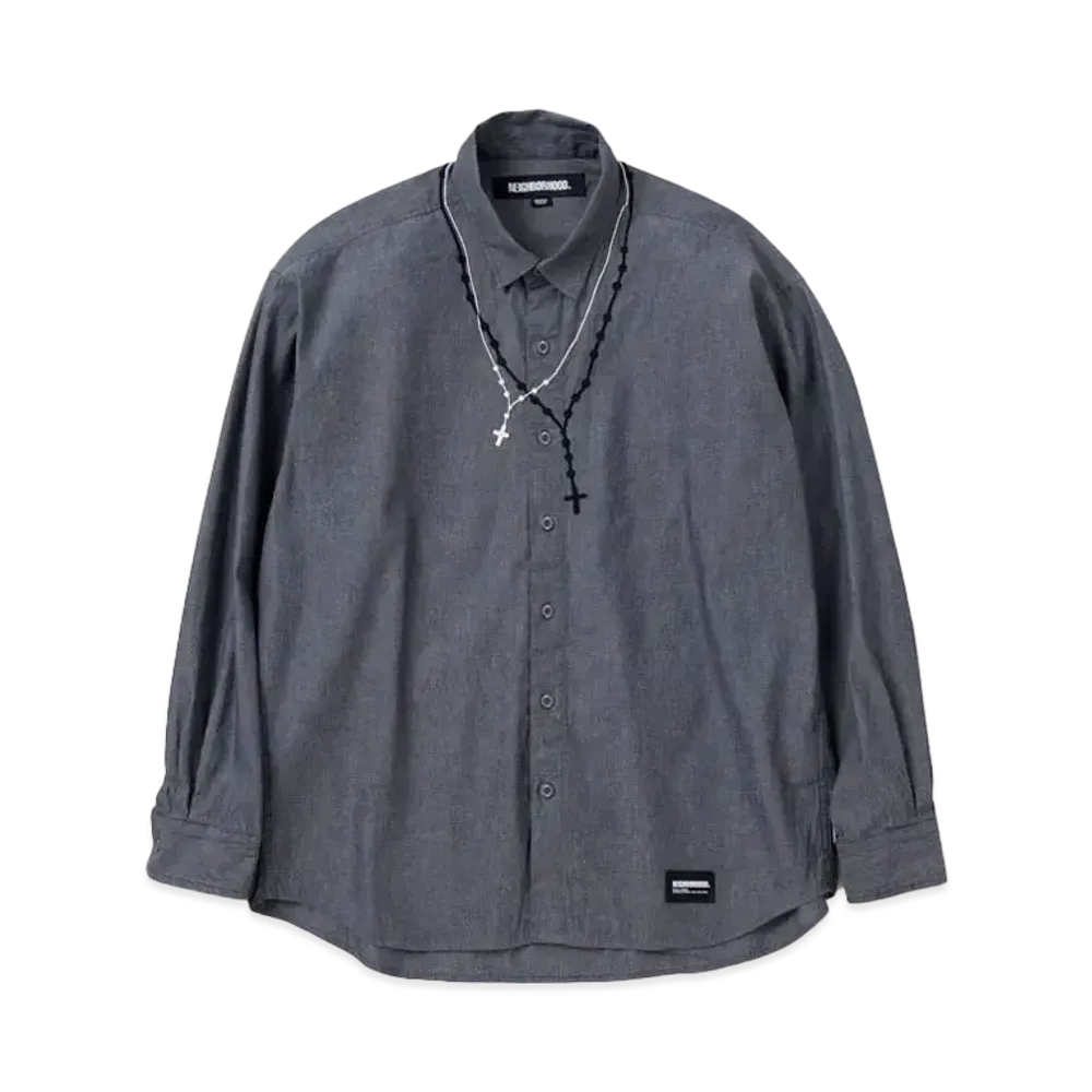 NEIGHBORHOOD Double Cross Embroidery Shirt LS "Black"