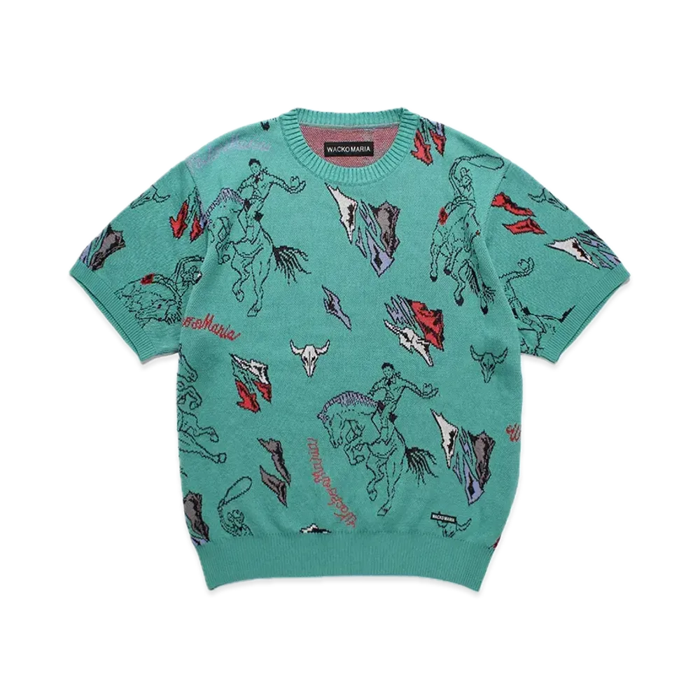 WACKO MARIA Jacquard Knit T-Shirt "Green"