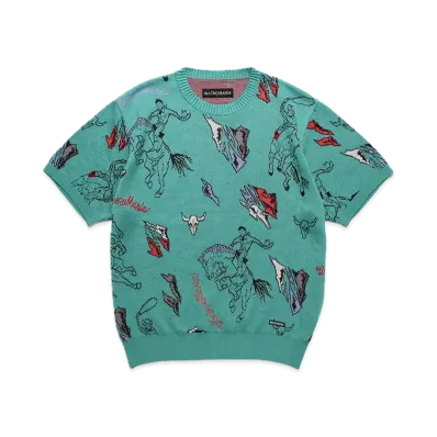 WACKO MARIA Jacquard Knit T-Shirt "Green"