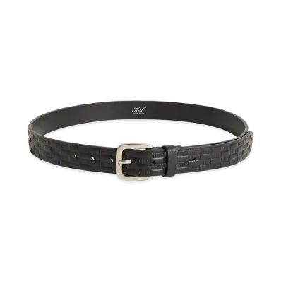 Kith Monogram Tumbled Leather Belt "Black"