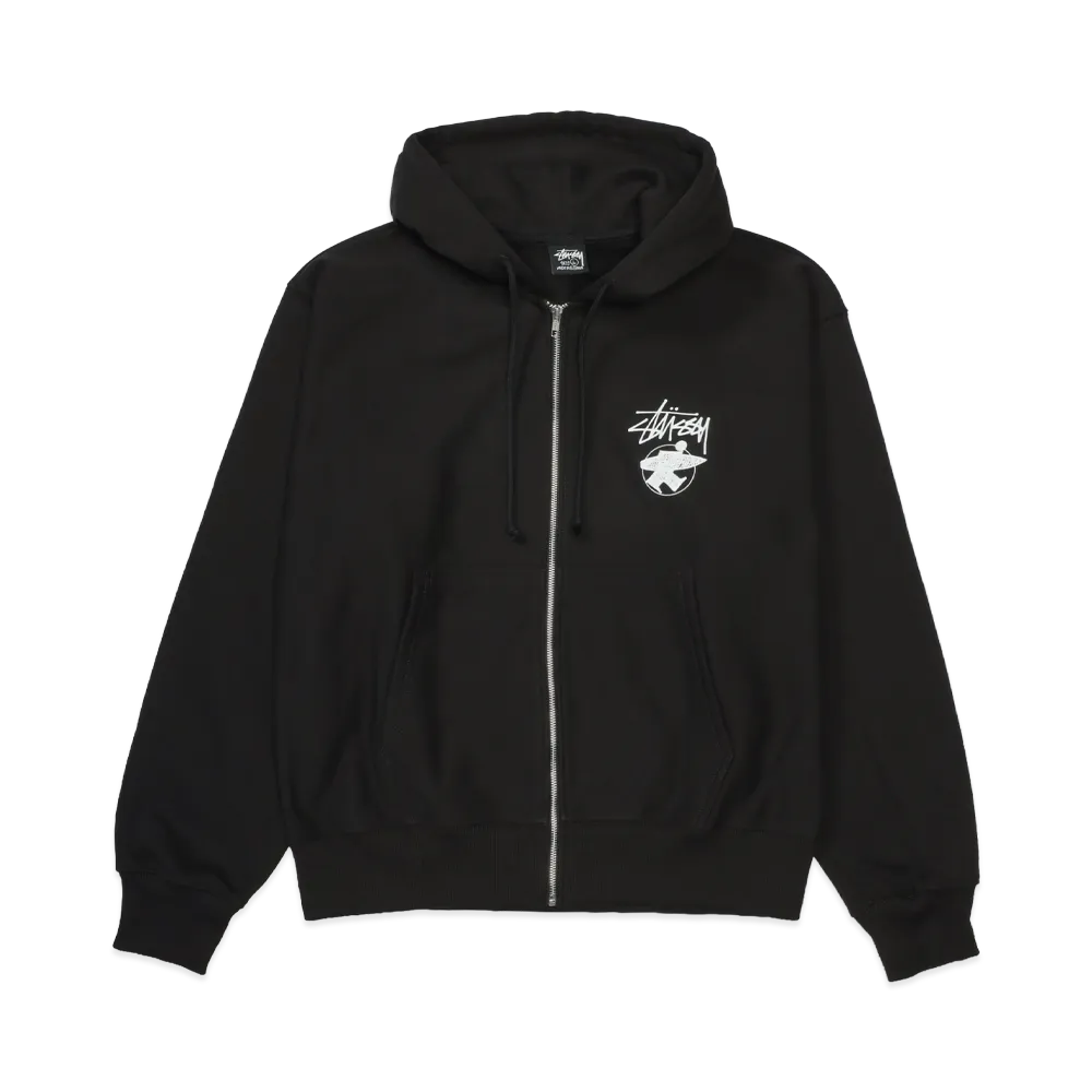 Stussy Long Haul Zip Hoodie "Black"