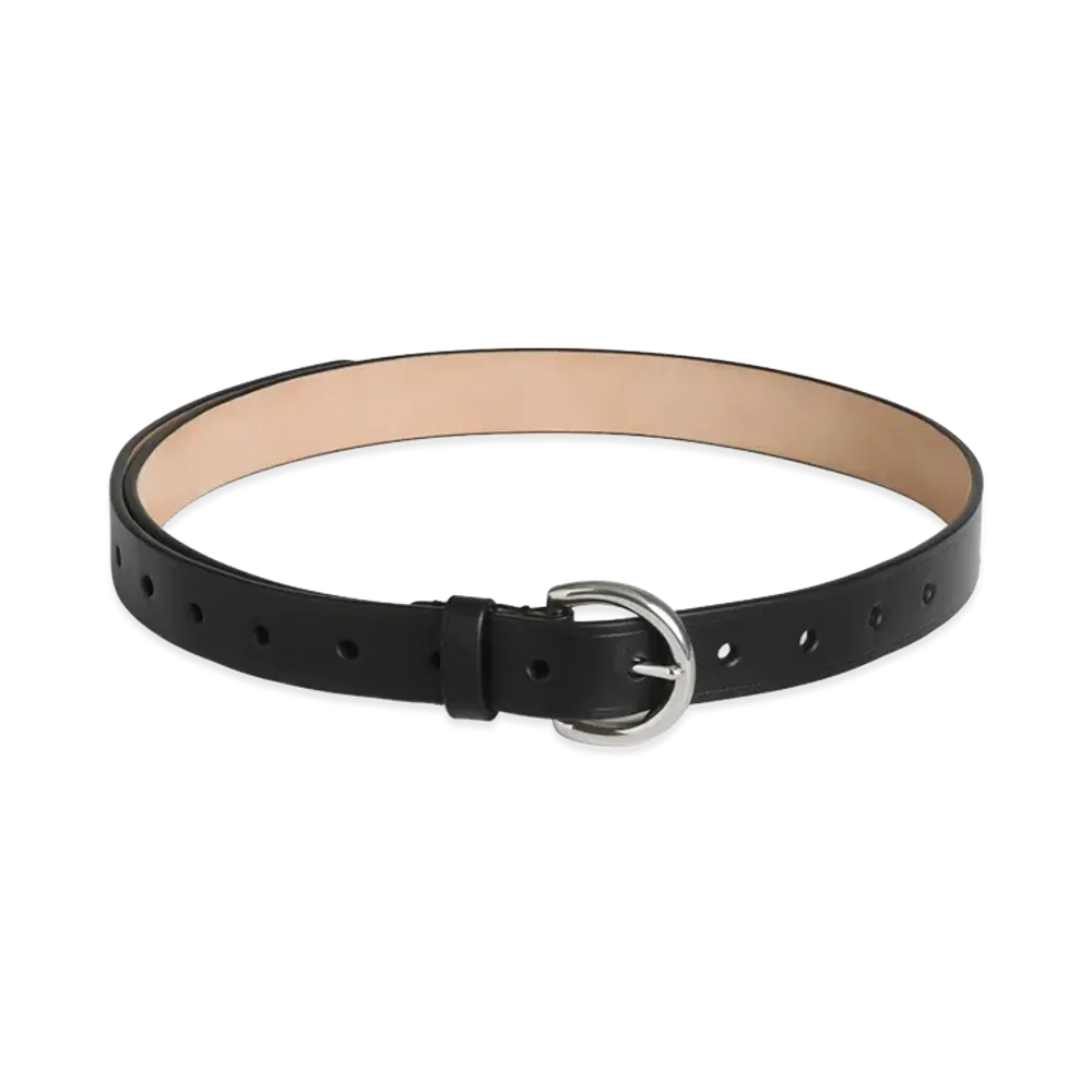 PHOEBE PHILO Women's Round Buckle 25mm Belt "Black"