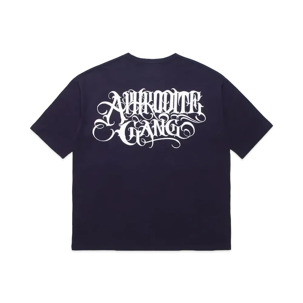 APHRODITEGANG Bud Spool Back ClassicLogo Print S/S Pocket Tee "Navy"