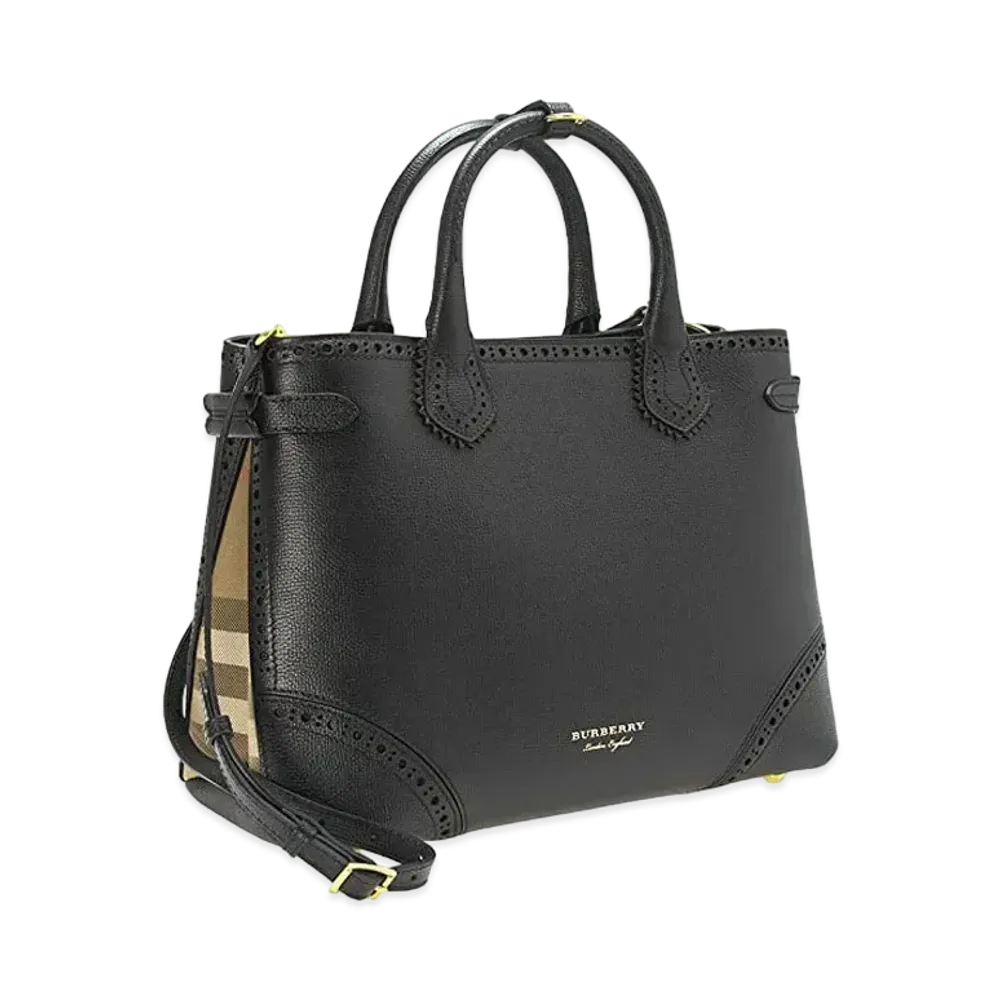Burberry Banner Leather 2Way Bag "Plaid/Black"