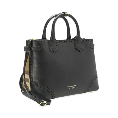 Burberry Banner Leather 2Way Bag "Plaid/Black"