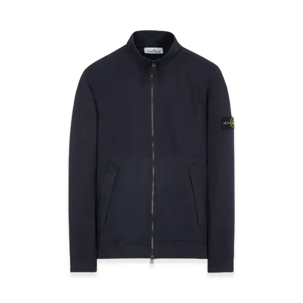 Stone Island 62050 Gauzed Cotton Jersey Garment Dyed Full Zip Up Sweatshirt - 23FW "Navy Blue"