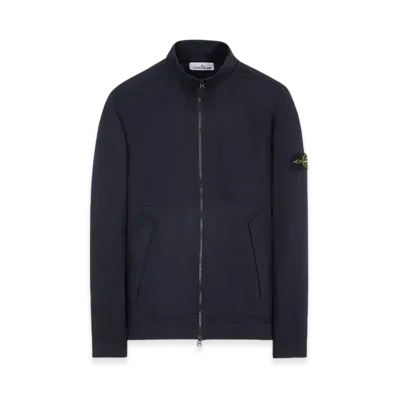 Stone Island 62050 Gauzed Cotton Jersey Garment Dyed Full Zip Up Sweatshirt - 23FW "Navy Blue"