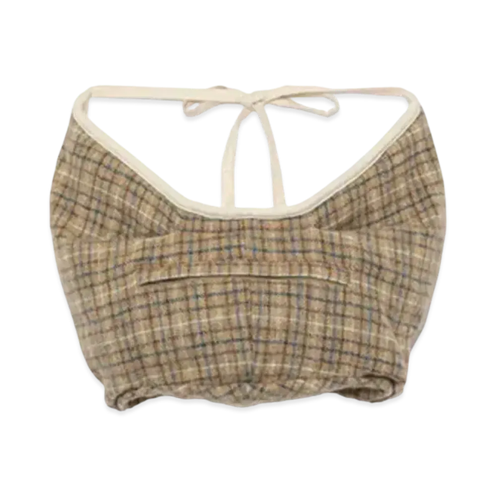 FUMIKA UCHIDA Plaid Tweed Bustle Bag "Plaid Beige"