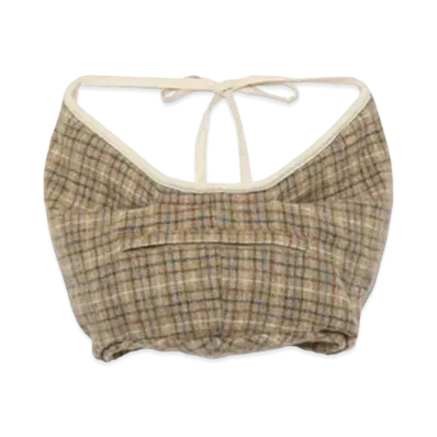 FUMIKA UCHIDA Plaid Tweed Bustle Bag "Plaid Beige"