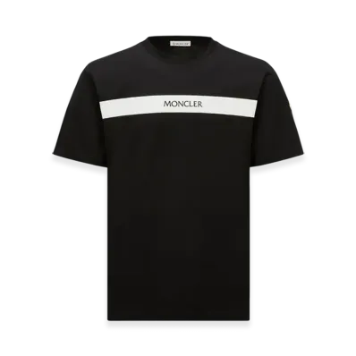 MONCLER Rubberised Logo Cotton T-Shirt "Black"