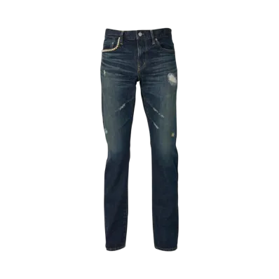 HYSTERIC GLAMOUR Rw Clash Processing Slim Straight Denim Pants "Dark Indigo Blue"