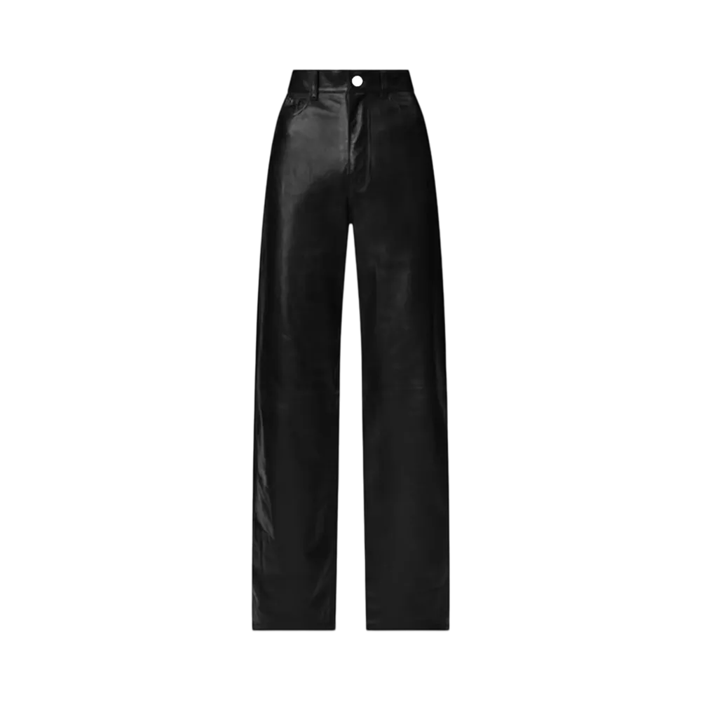 AMIRI Women's Leather Wide Straight "Black"