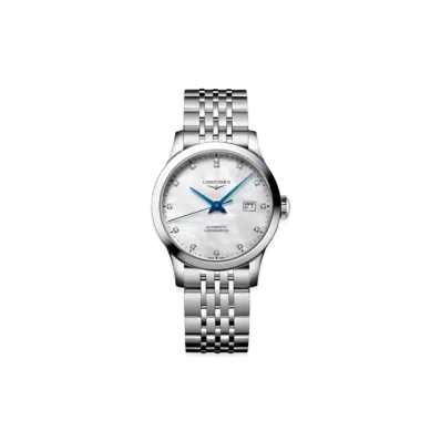 Longines Record Collection 30.00 mm "White Mother-of-Pearl/Stainless Steel" L2.321.4.87.6