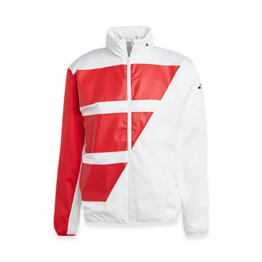 adidas Teamwear Woven Tennis Jacket "White/Better Scarlet"