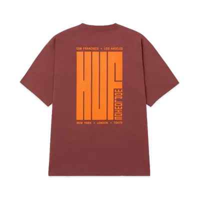 HUF Summer Splash Collection Big Block Tee "Burgundy"