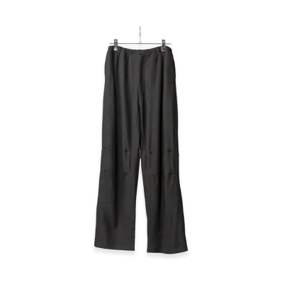 ANCELLM Wool Cut Knee Tuck Slacks "Black"