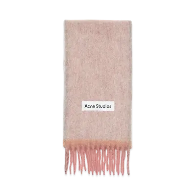 Acne Studios Fringed Wool Scarf "Dusty Pink"