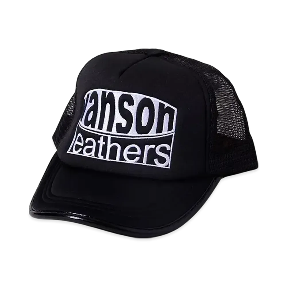 VANSON Logo Embroidered Piping Mesh Cap "Black"