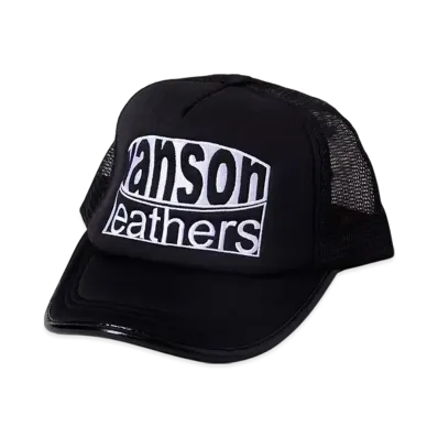 VANSON Logo Embroidered Piping Mesh Cap "Black"