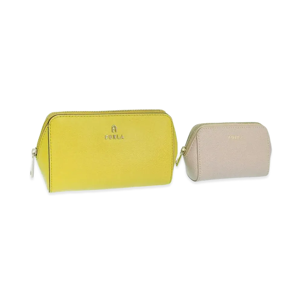 FURLA Camelia M Cosmetic Case Set Vitello Ares "Multicolor"