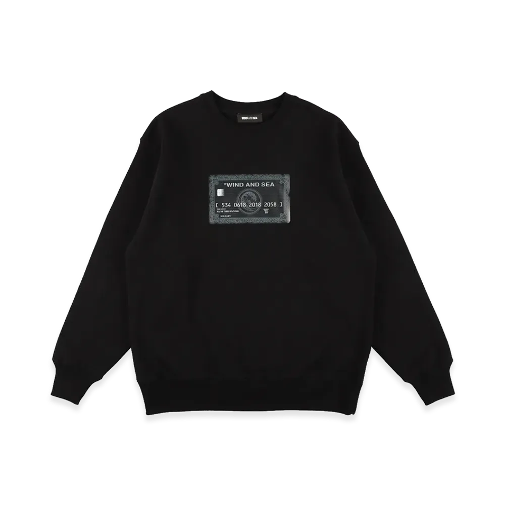 WIND AND SEA Credit Card Logo Crewneck Sweatshirts "Black"