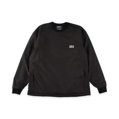 WIND AND SEA Warm Up Pullover Shirt With Fishingnet Recycle Material "Black"