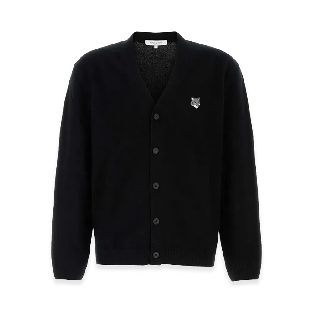 Maison Kitsune Wool Cardigan "Black"