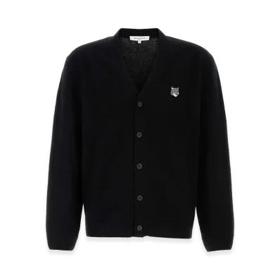 Maison Kitsune Wool Cardigan "Black"
