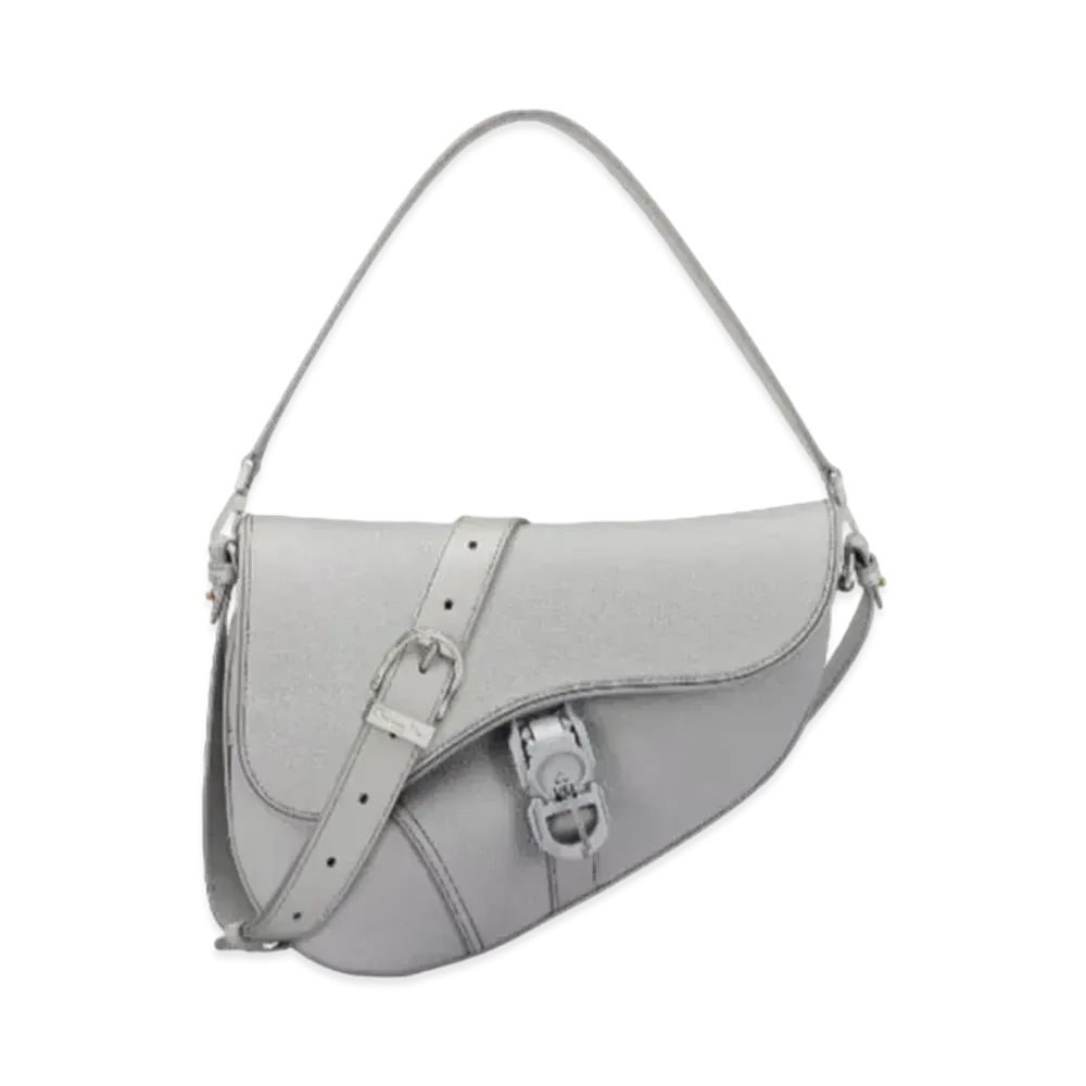 Dior Saddle Twin Bag Grained Calfskin "Gray"