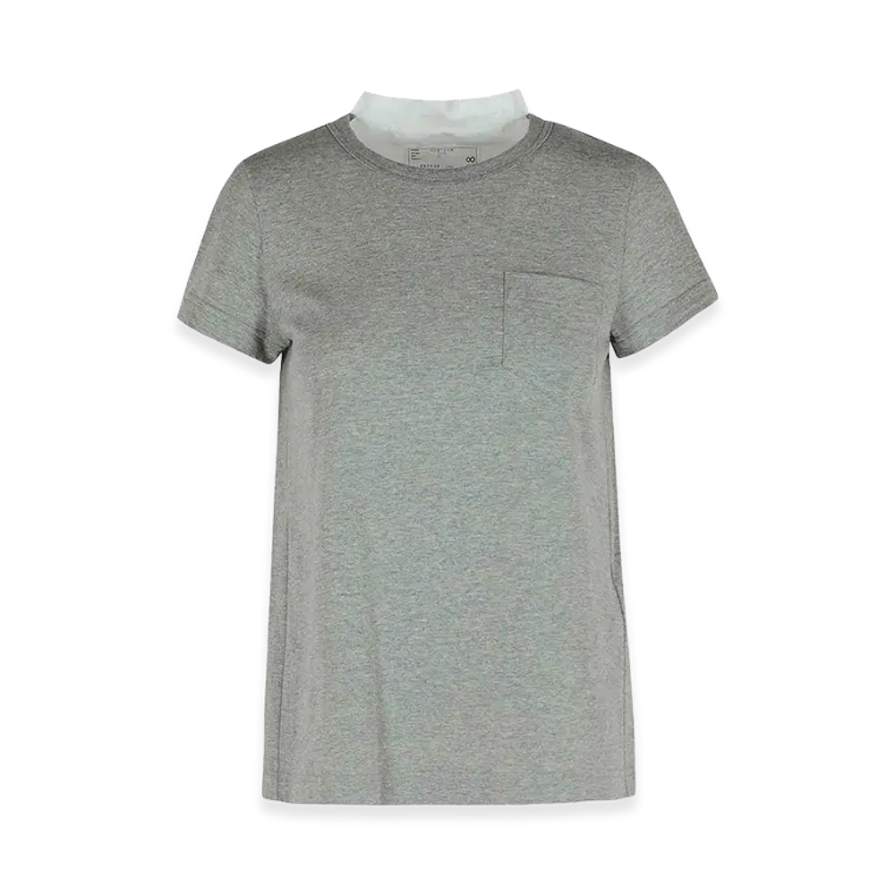 sacai Women's Cotton T-Shirt "Gray"