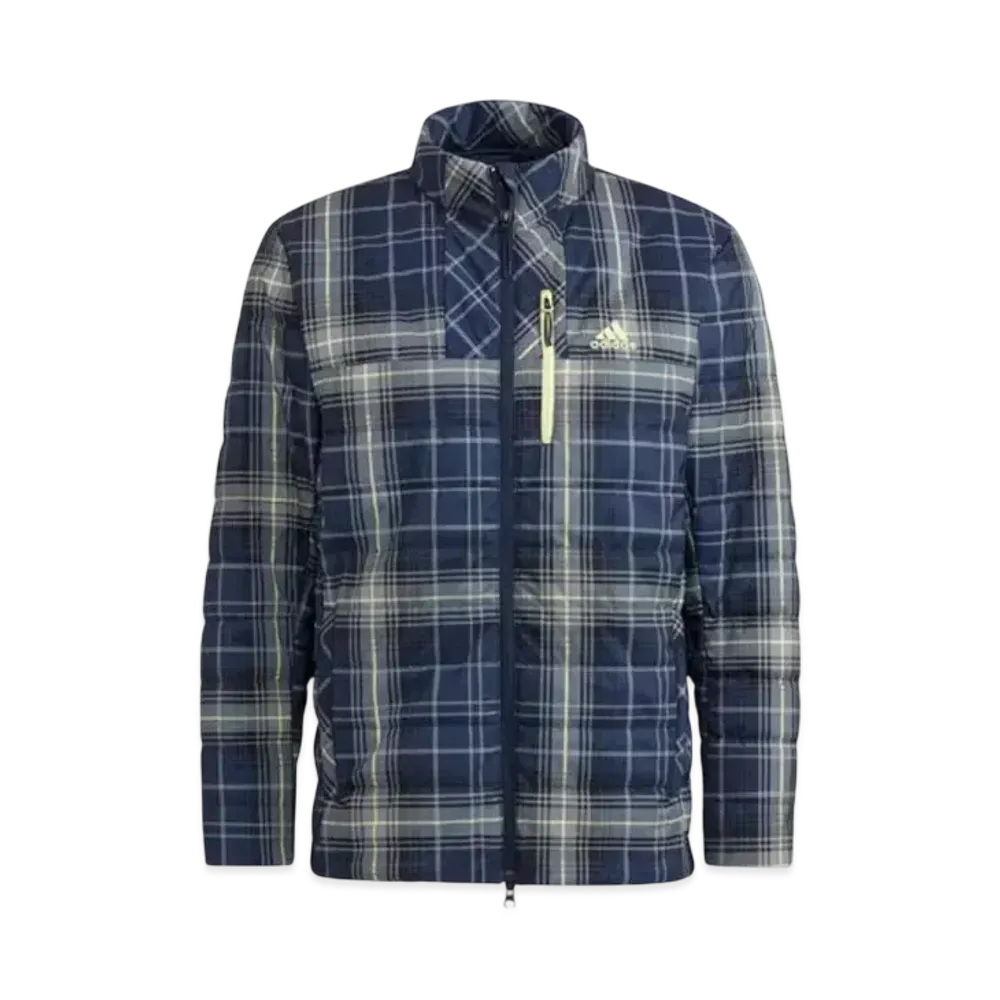 adidas Tartan Check Thermal Insulation Long Sleeve Full Zip Jacket "Collegiate Navy"