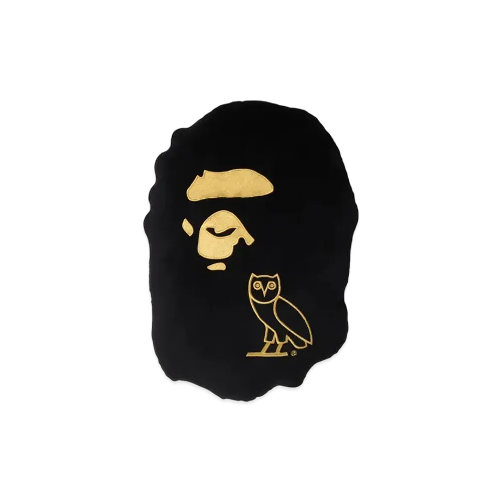 A BATHING APE x OVO Ape Head Cushion "Black"
