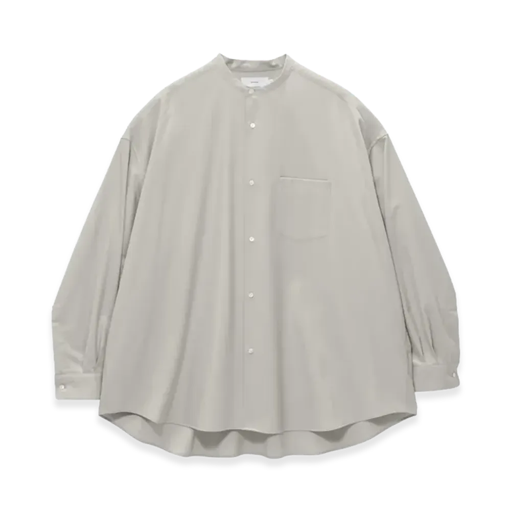 Graphpaper Extra Fine Wool L/S Oversized Band Collar Shirt "Ash"