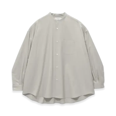 Graphpaper Extra Fine Wool L/S Oversized Band Collar Shirt "Ash"