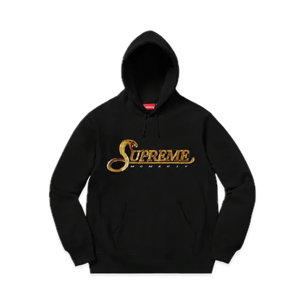 Supreme Sequin Viper Hooded Sweatshirt "Black"