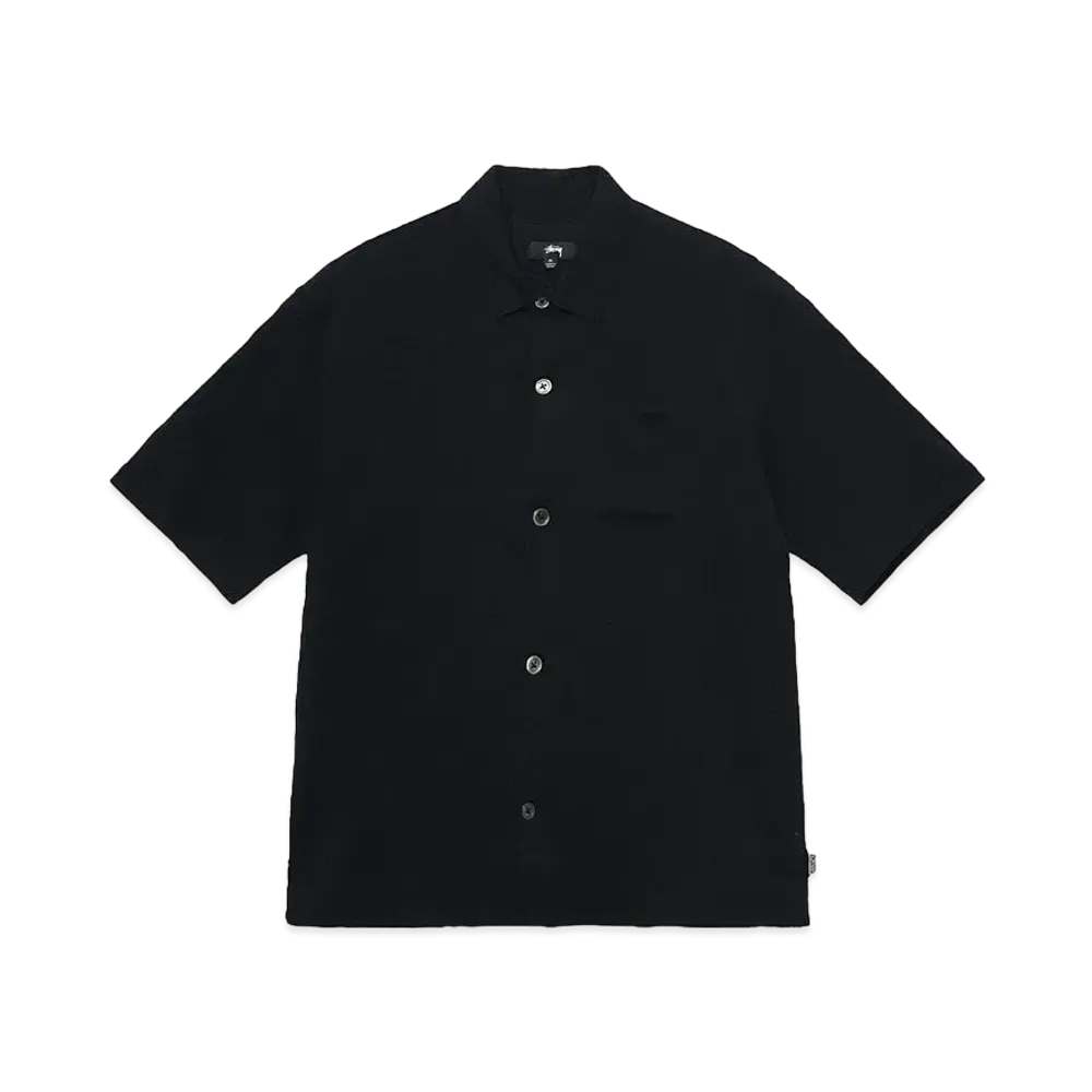 Stussy Boxy Flat Hem Shirt Crinkled "Black"