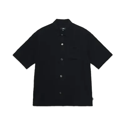 Stussy Boxy Flat Hem Shirt Crinkled "Black"