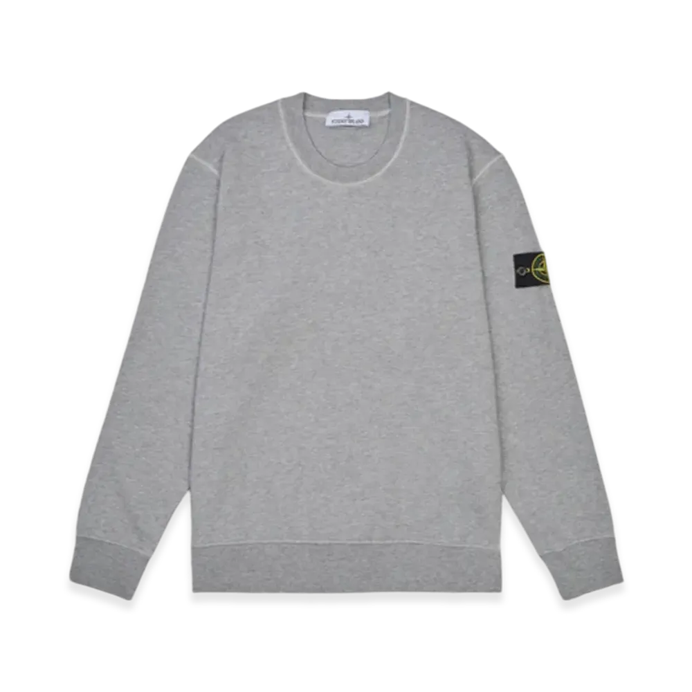 Stone Island 100044 Organic Cotton Fleece Garment Dyed Sweatshirt - 25SS "Grey Melange"
